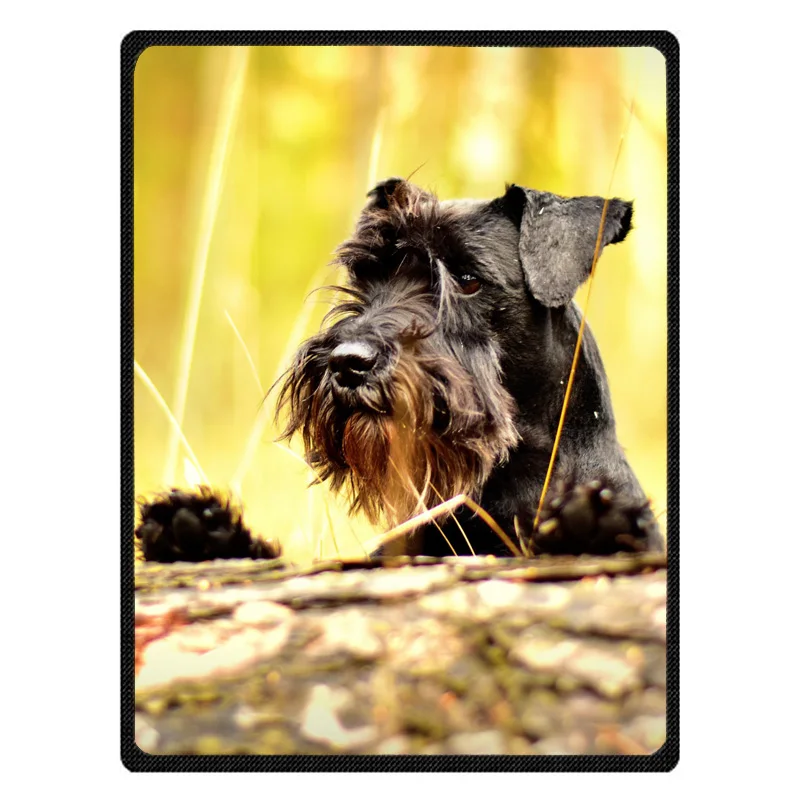 Теплое Флисовое одеяло Schnauzer супер мягкая фланелевая Манта для