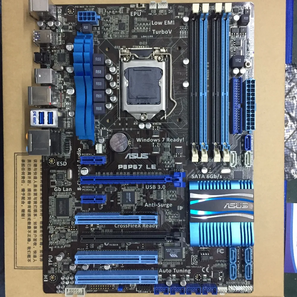 LGA1155 для ASUS P8P67 LE оригинальная б/у настольная P67 1155 Материнская плата DDR3 USB3.0