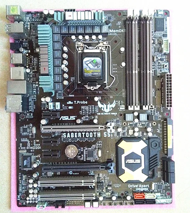 Разъем LGA 1156 для ASUS SaberTooth 55i оригинальная б/у настольная плата Intel P55 материнская