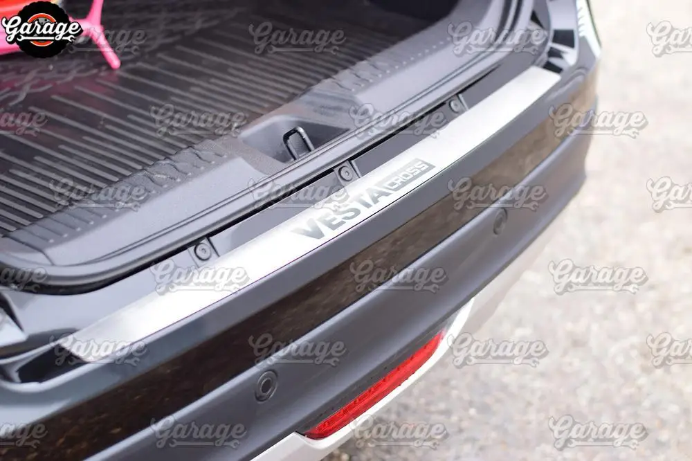 Guard of rear bumper for Lada Vesta Sedan / SW Cross 2015- Stainless steel accessories protective scratches car styling tuning | Автомобили