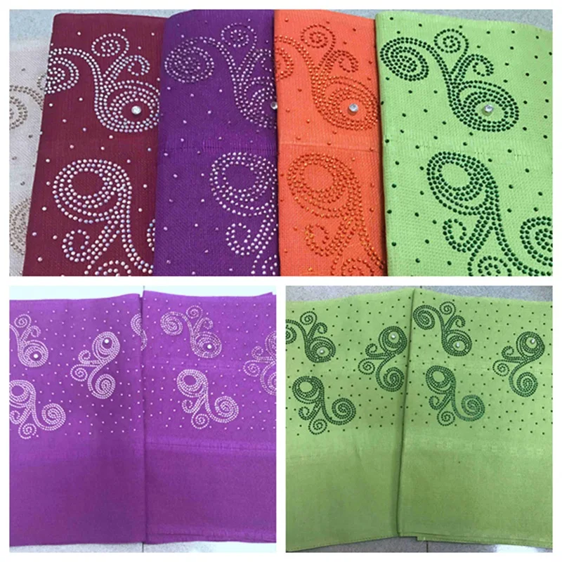 2018 дизайнов модная нигерийская вышивка aso oke gele с бусинами и камнями