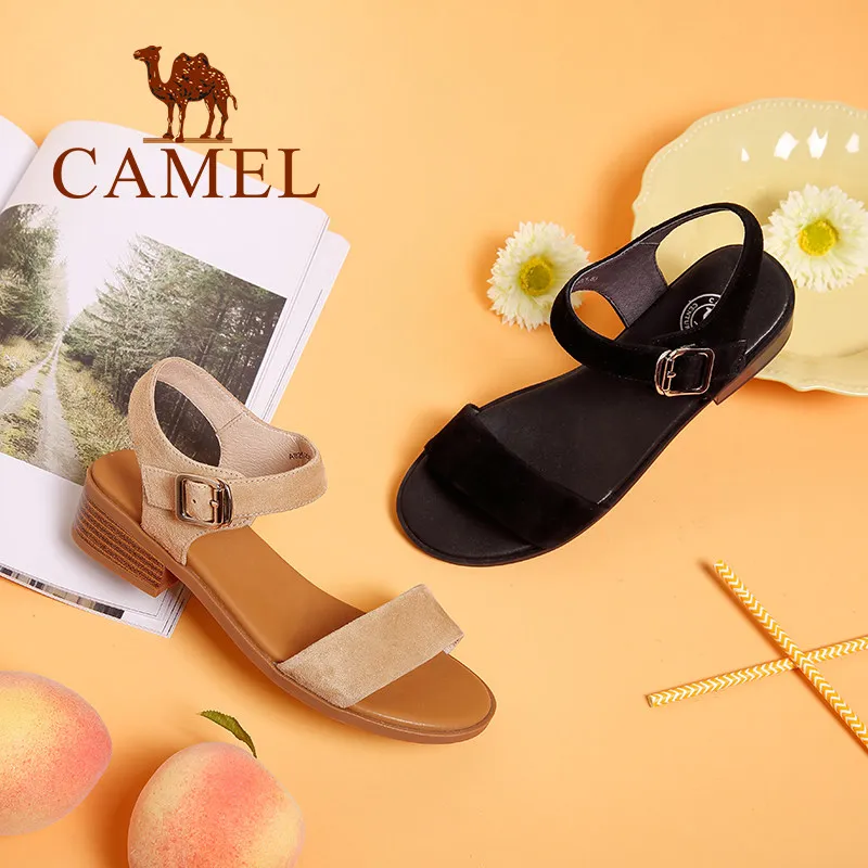 CAMEL/2018 г. Новые корейские модные повседневные женские босоножки из натуральной
