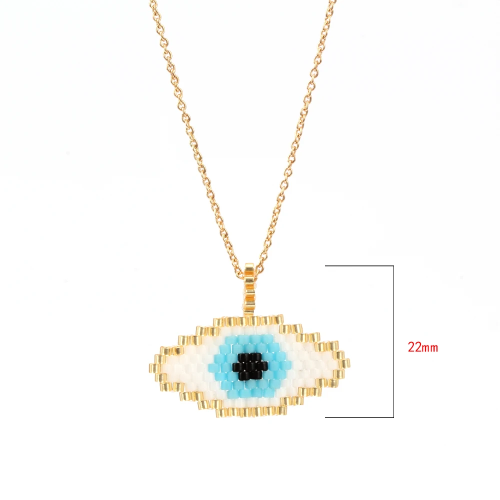 MEIBEADS ожерелье от сглаза MIYUKI из золотой цепочки бисер Evil Eye для женщин ручной