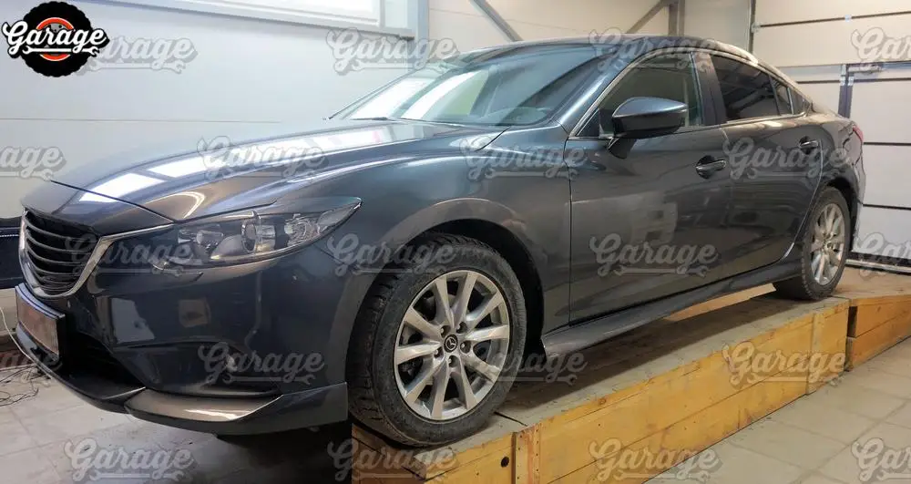 Чехол с боковыми юбками для Mazda 6 2012 2017 накладки из АБС пластика обшивки дверей