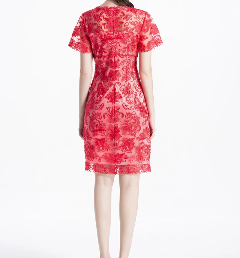 Летние Сексуальные Женщины Цветок Вышивка Платье Мода О-Образным Вырезом