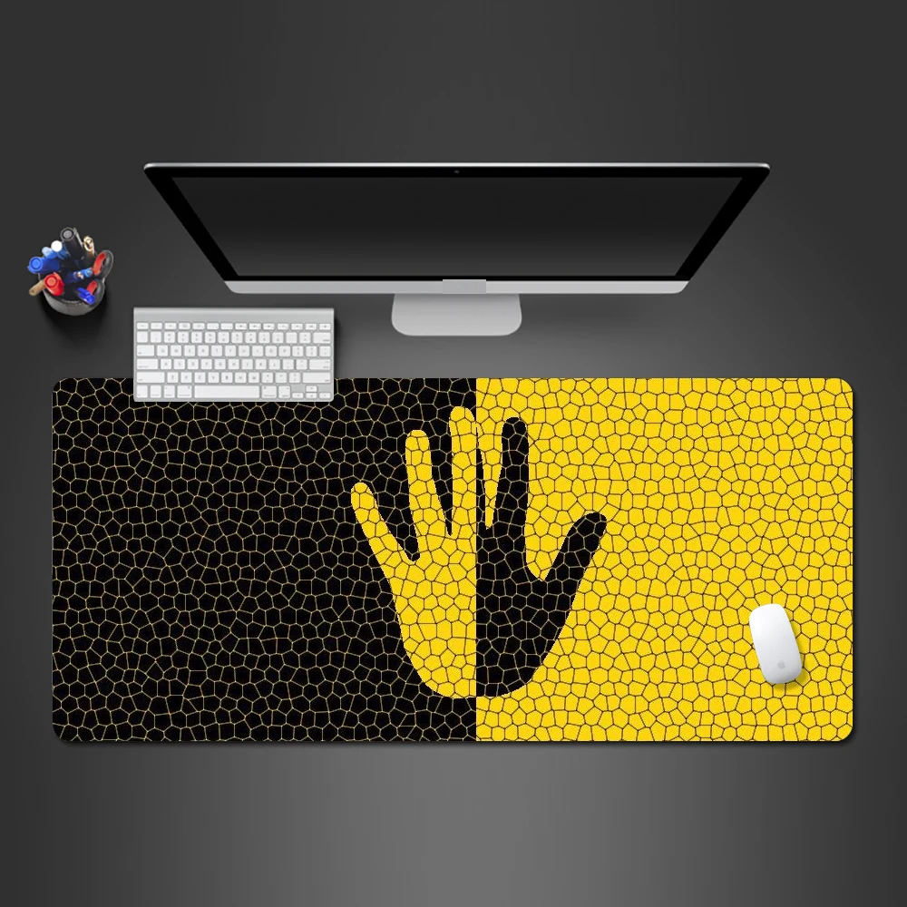 Новый и креативный желтый черный ручной коврик для мыши резиновый ПК игровой