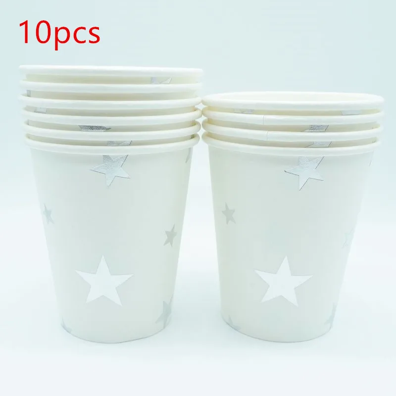 Silver Star 10pcs 1 упаковка, черная Золотая бумага со звездами, вечерние салфетки из натурального дерева, бумажные салфетки для свадьбы, дня рождения, товары для украшения дома - Цвет: Silver Star 10pcs