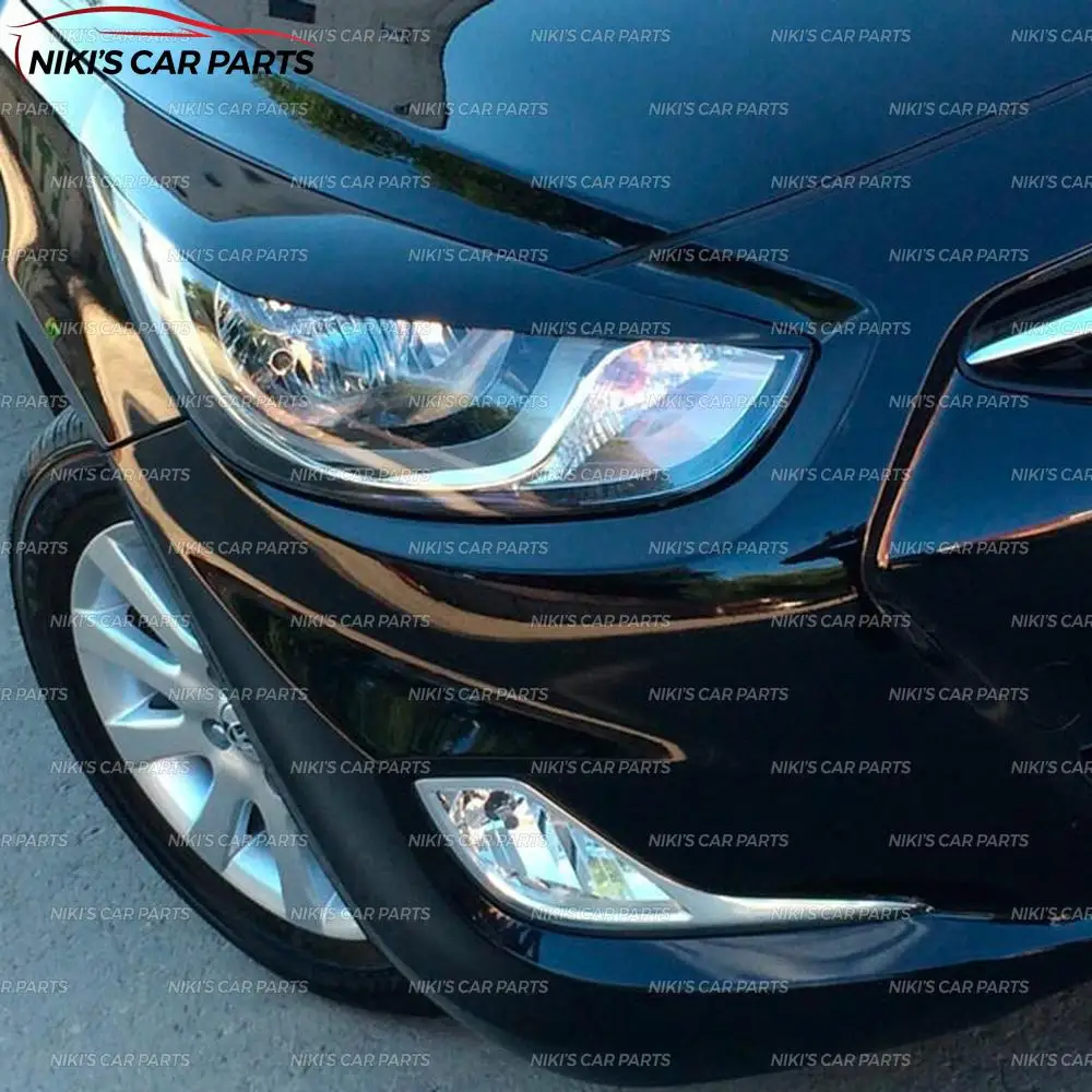 Брови на фары для hyundai Solaris 2011-2013 ABS пластиковые реснички ресницы формовочные украшения автомобиля Стайлинг тюнинг аксессуары