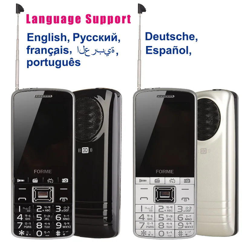 Оригинальный FORME TV1 Dual SIM карты мобильного телефона большой клавиатуры спикер FM