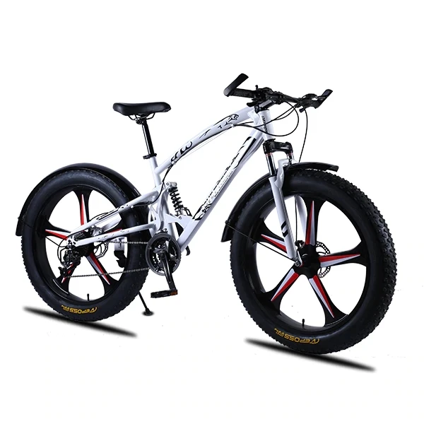 6 cutter wheel white Love Freedom высококачественный велосипед 21 скорость 26*4,0 Fat Bike передние и задние амортизаторы двойные дисковые велосипеды с тормозом - Цвет: 6 cutter wheel white