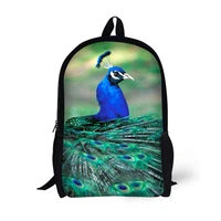 peacock printing backpack children school bags for teenager girls 17 inch backpacks laptop backpack mochila bag