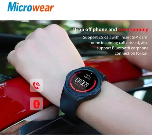 Microwear L1 спортивные Смарт часы для Android IOS сердечного ритма 2G Wifi Bluetooth Вызов 0.2MP