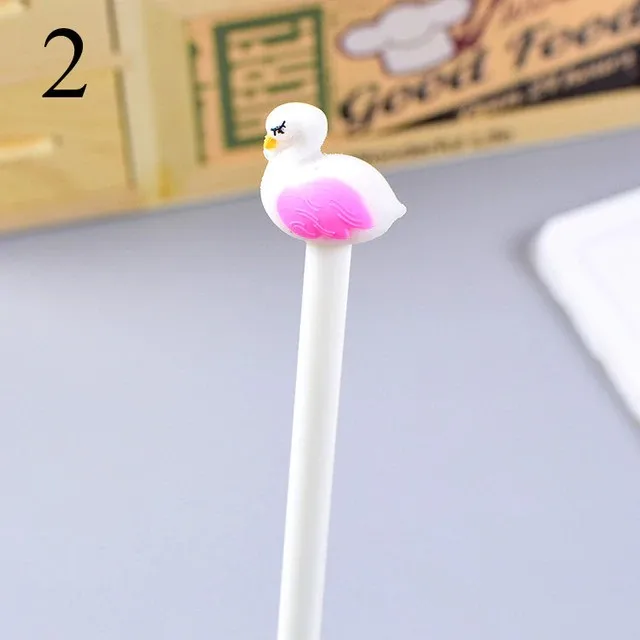 Розовый фламинго Kawaii 1 шт. красивые, из плюша Лебедь гелевые ручки для девочек Подарки нейтральные ручки школы письменные принадлежности канцелярские принадлежности - Цвет: 1 pcs Random