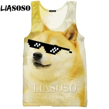 LIASOSO для мужчин и женщин 3d принт Homme очки doge Футболка Собака t хип
