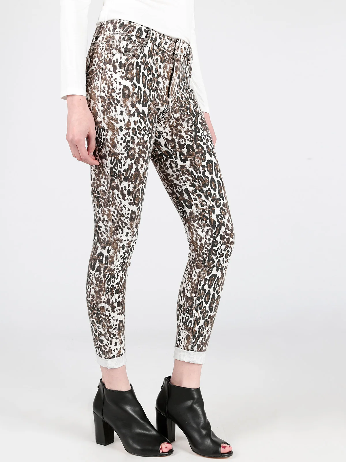Женские леопардовые джинсы с низкой талией брюки до щиколотки | Женская одежда