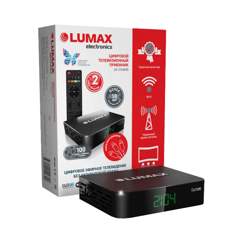 Цифровой телевизионный приемник LUMAX DV2104HD черный | Электроника