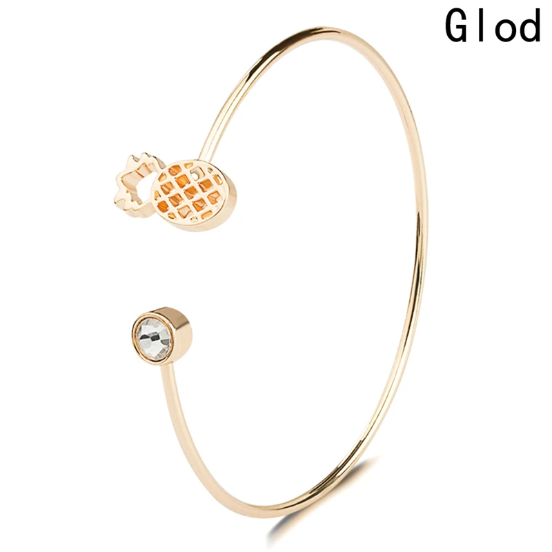 Новая мода Стиль 3 Цвет ананас Открытые Браслеты из нержавеющей стали для женщин