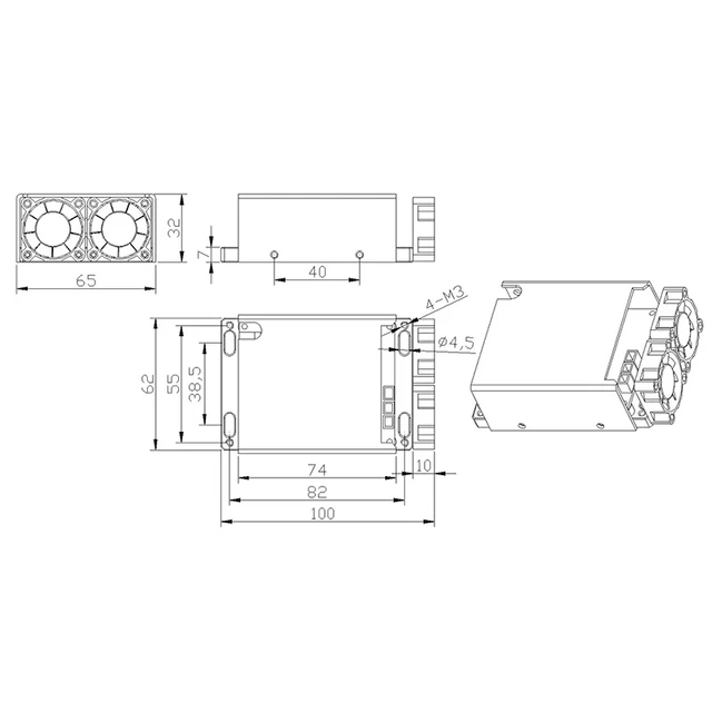 Green Laser Diodes 4W 520nm Laser Module For Laser Light TTL Analogue