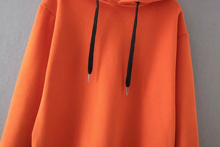 Sporty Female Spring Loose Hoodie Streetwear Hooded Casual Sweatshirt For Women