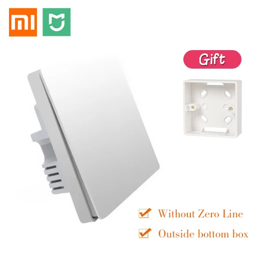 Xiao mi Aqara, настенный светильник, переключатель, Wifi, умный, Zigbee, одиночный пожарный провод, нет, нейтральный, 2 комплекта, беспроводной переключатель, mi jia mi, пульт дистанционного управления для дома - Цвет: Single with Outside
