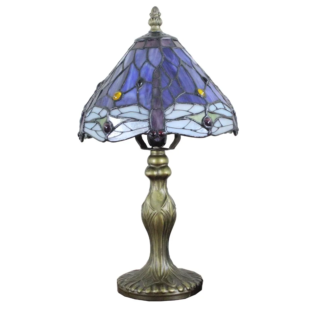 Настольная лампа со светодиодным стеклом маленькая витражная настольная