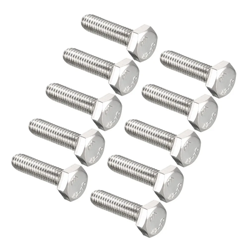 

Uxcell 10pcs Thread M4 x 16mm M6 x 12mm M6 x 16mm M6 x 20mm M8 x 20mm 304 Stainless Steel Hex Head Screws Bolts Fastener