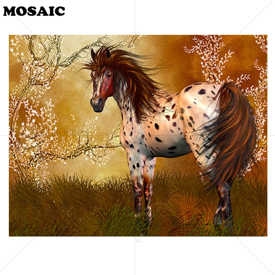 

5D Diy Diamond Painting horse animals Cross Stitch Diamond Mosaic Diamond Embroidery 3D Picture Rhinestones Home Decor B312
