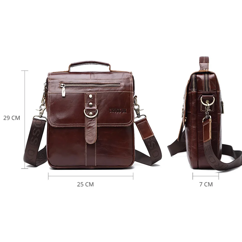CROSS OX Кожаная сумка в классическом стиле SL394|leather shoulder bag|shoulder bagscross ox |