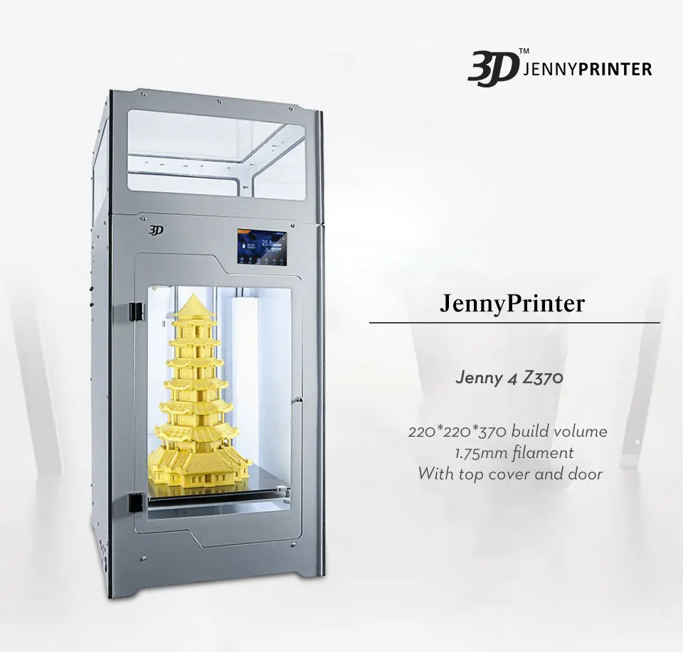 Новинка! JennyPrinter4 Z370 двойной экструдер с сенсорным экраном авто уровень FDM 3d принтер DIY KIT для Ultimaker 2 UM2+ расширенный