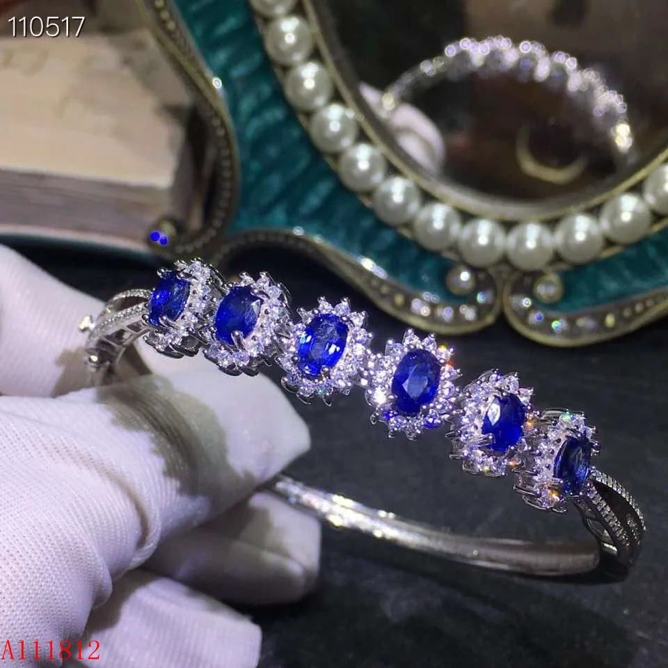 KJJEAXCMY fine jewelry 925 Silver-inlaid Natural Sapphire Women's Bracelet Support Detection nbhjuy | Украшения и аксессуары