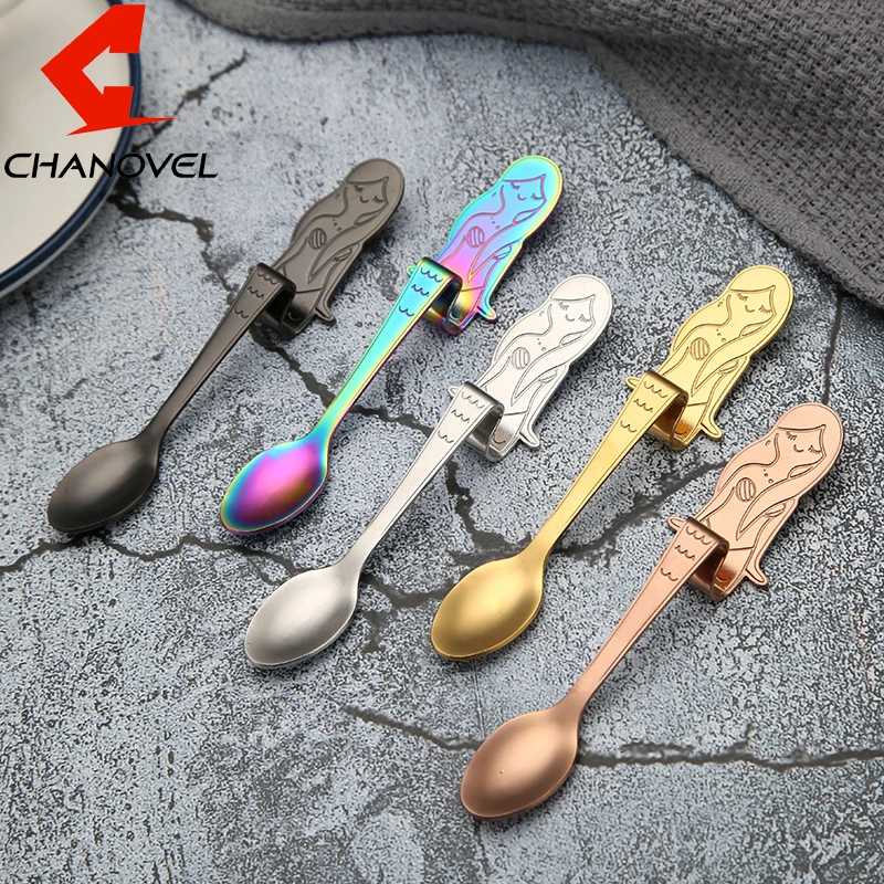 Chanovel 1 шт. 304 Нержавеющая сталь Русалка ложка творческий Кофе Мороженое Конфеты