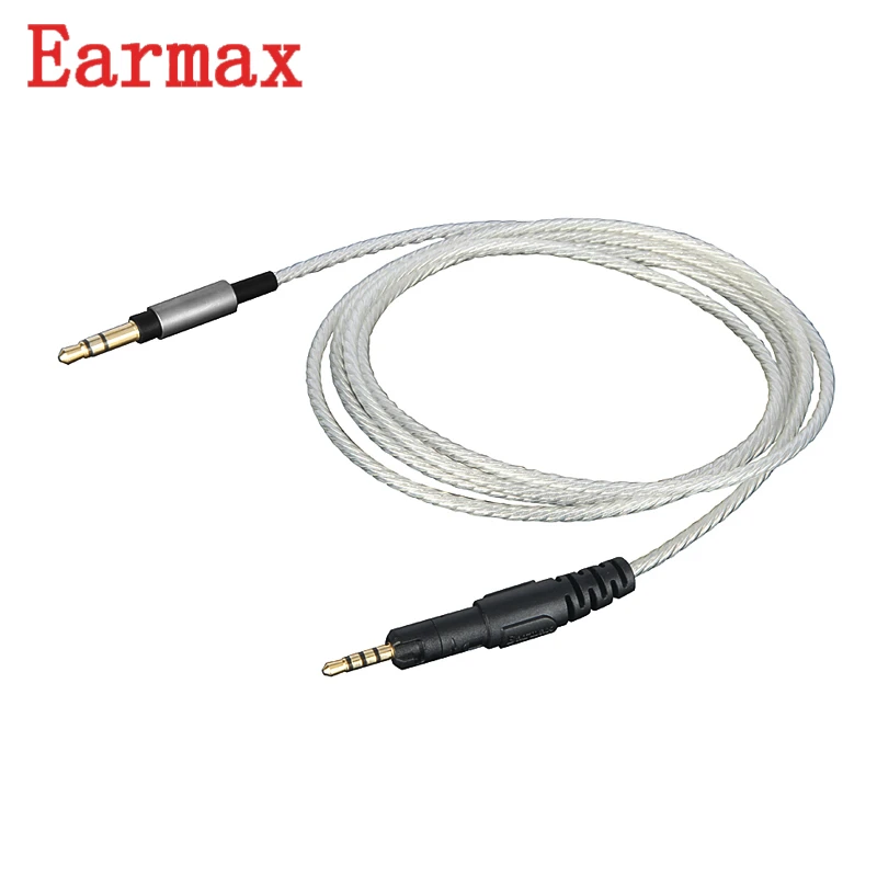 Earmax 3 5 мм до 2 HIFI посеребренный Замена провода кабель для наушников ATH-M40x ATH-M50x ATH-M70x