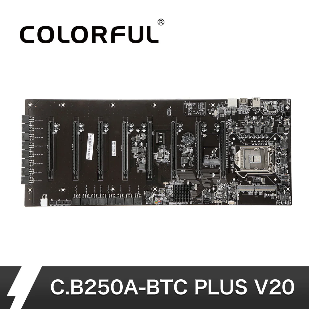 Цветная материнская плата для майнинга 8 видеокарт для Intel LGA1151 C.B250A-BTC PLUS V20 ETH BTC Miner Antminer материнская плата