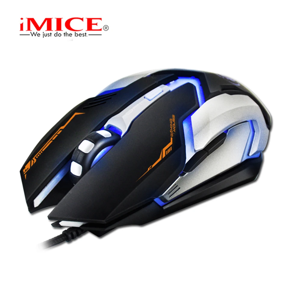 IMICE Проводная игровая мышь USB оптическая 6 кнопок V6 2400 точек/дюйм компьютерная ПК