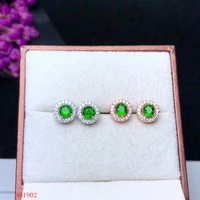 kjjeaxcmy boutique jewelryar 925 sterling silver inlaid natural diopside earrings new female models support testing