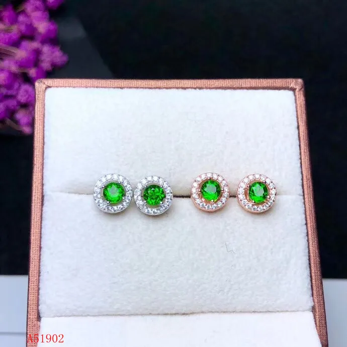 KJJEAXCMY boutique jewelryar серьги из серебра инкрустированные естественный диопсид новые