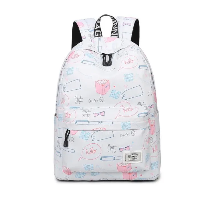 Новый рюкзак с принтом для девочек-подростков школьная сумка девочек женский