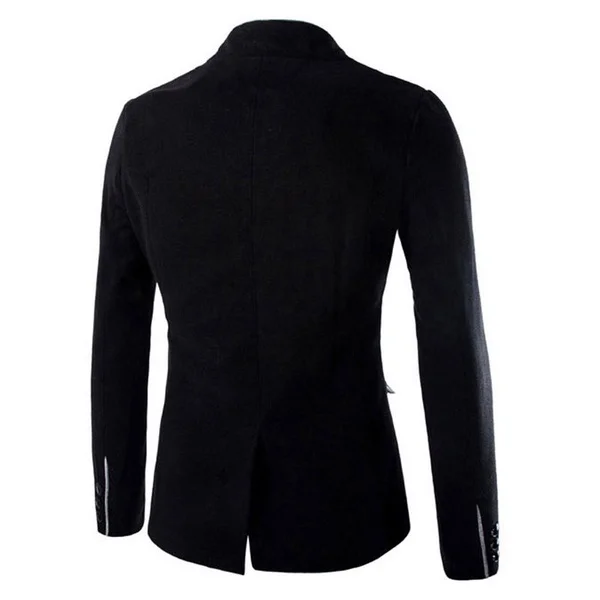 Мужское приталенное пальто с воротником-стойкой куртка на пуговицах блейзеры