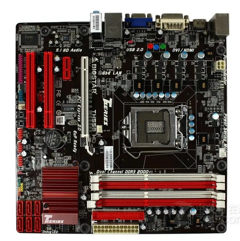 Оригинальная б/у материнская плата для настольного ПК BIOSTAR TH55B HD H55 LGA 1156 i7 i5 i3 DDR3 16G