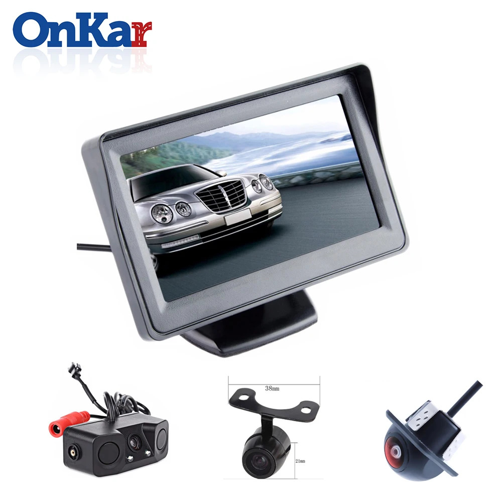 5-дюймовый автомобильный TFT ЖК-дисплей ONKAR Автомобильная камера заднего вида HD