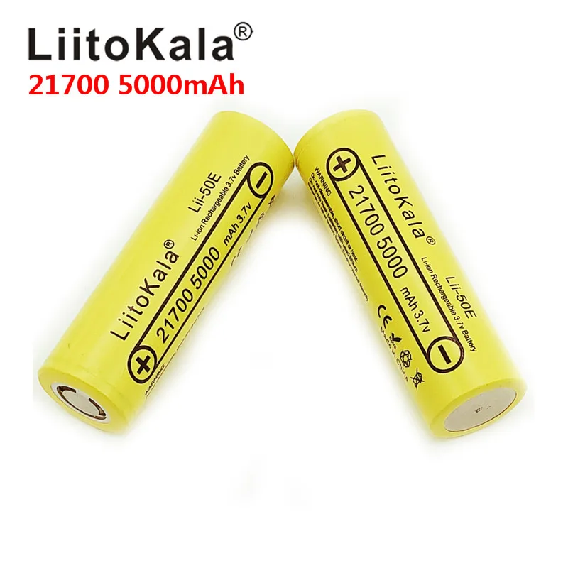 LiitoKala Lii-50E 21700 4800 5000mAh Li-Ni Battery 3.7V for High discharge Mod / Kit 3.7V 15A power 5C Rate Discharge and box images - 6