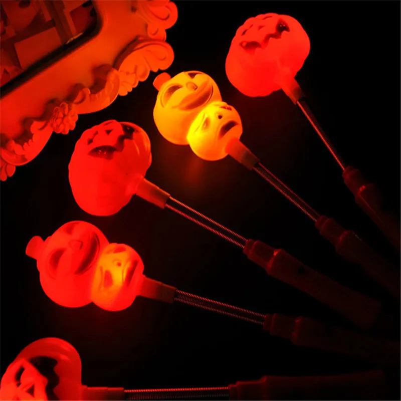 2 шт Дети Хэллоуин ручка светодиодный свет маятниковый тыквенный палочки конфеты