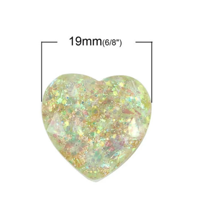 Doreen Box Resin Aurora Borealis фотоэлемент кабошон в форме сердца прозрачные блестки с