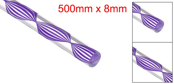 Dark Purple Spiral Uxcell 1 шт. 8 мм x 500 мм светильник фиолетовый/темно-синий/желтый/зеленый/розовый/темно-фиолетовый прямой/Спиральная линия акриловый Оргстекло круглый стержень - Цвет: Dark Purple Spiral