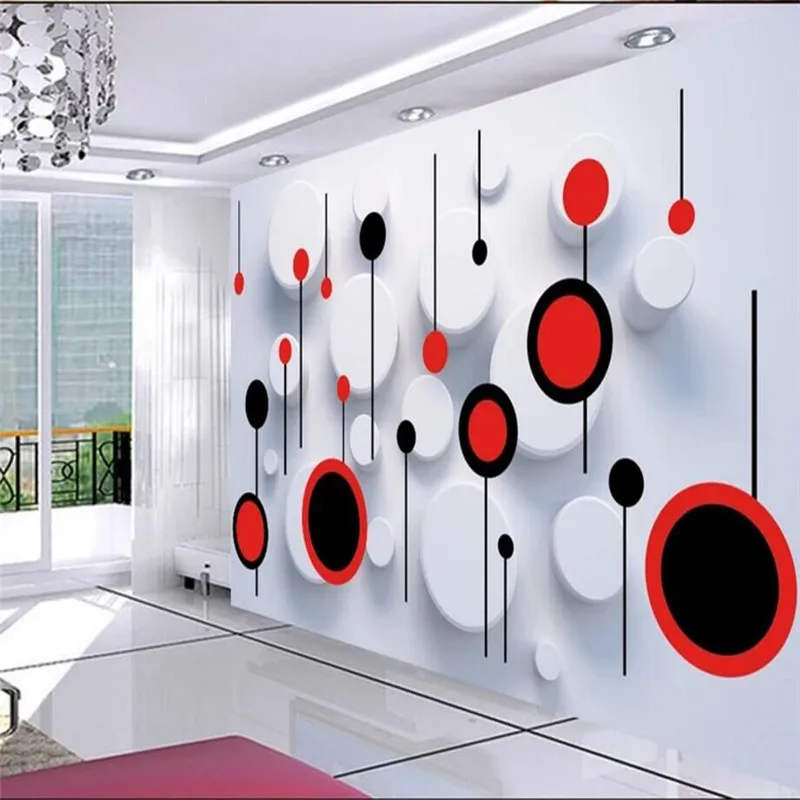 

Fashion trend circle 3D TV background wall manufacturer wholesale wallpaper mural custom photo wall