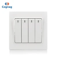 cognag wall on off light switch 4 gang 2 way white brief art fashion pattern piano key switch ac 110250v
