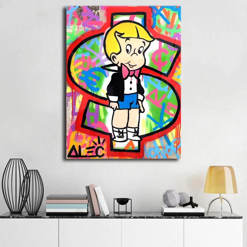 Монопостер Alec богатый граффити уличное искусство живопись на холсте современная
