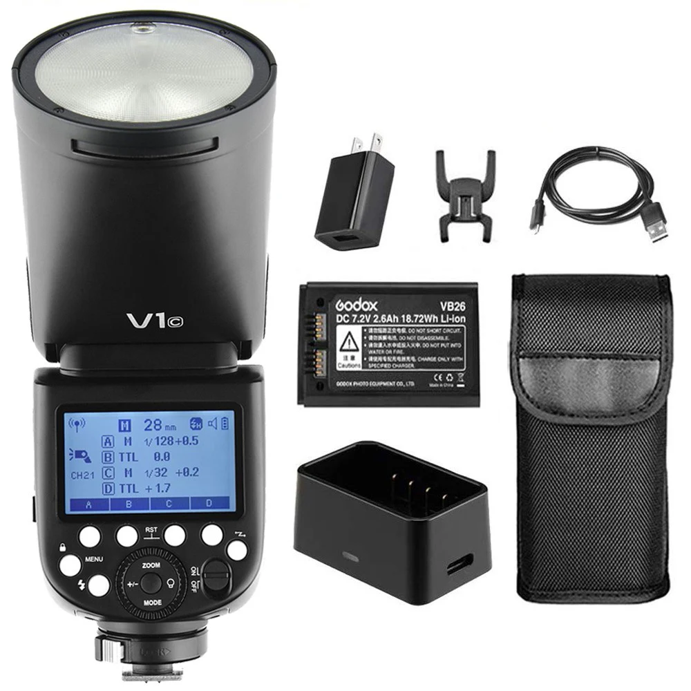 

В наличии Godox V1 V1-C Li-on TTL на камеру круглая вспышка для Canon 6D 5D MARK IV 70D 200D 6D MARK II T6 1500D 200D 70D
