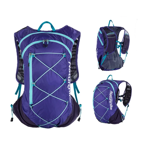 Naturehike 15L Ультралайт уличная Сумка для бега рюкзаки Светоотражающие походные велосипедные спортивные сумки непромокаемые внедорожные тропы бег B - Цвет: Purple