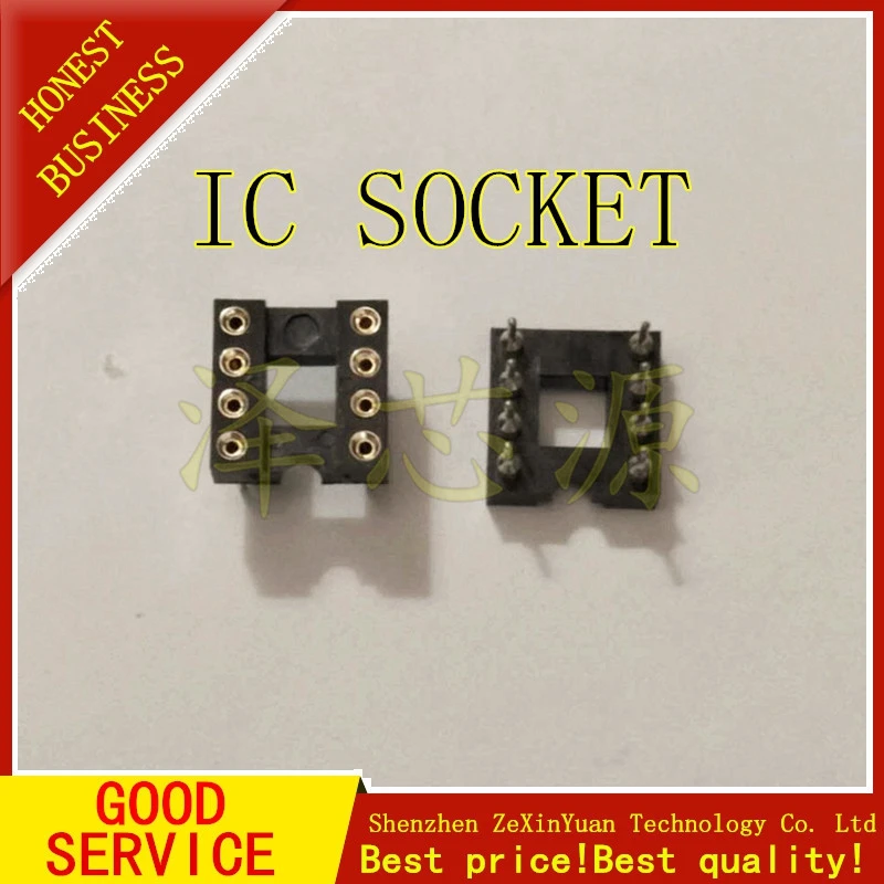 Позолоченный IC-Разъем 10 шт./лот 8P с круглым отверстием IC-разъем DIP-8 круглый штифт 8